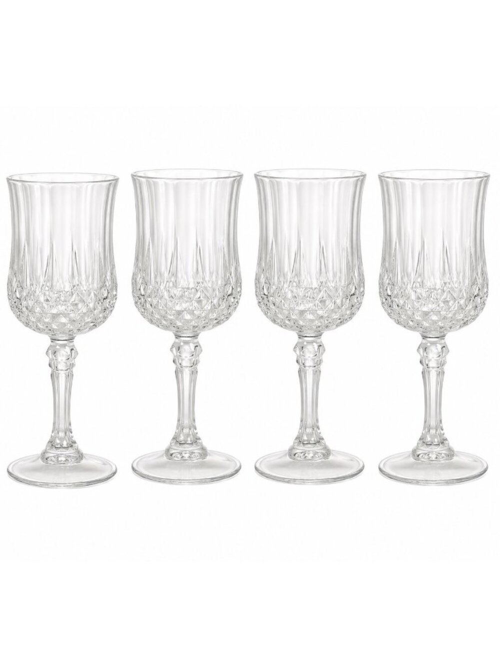 Cristal D Arques Longchamp Cordial Glasses Set of 4 French Crystal Wine Glasses